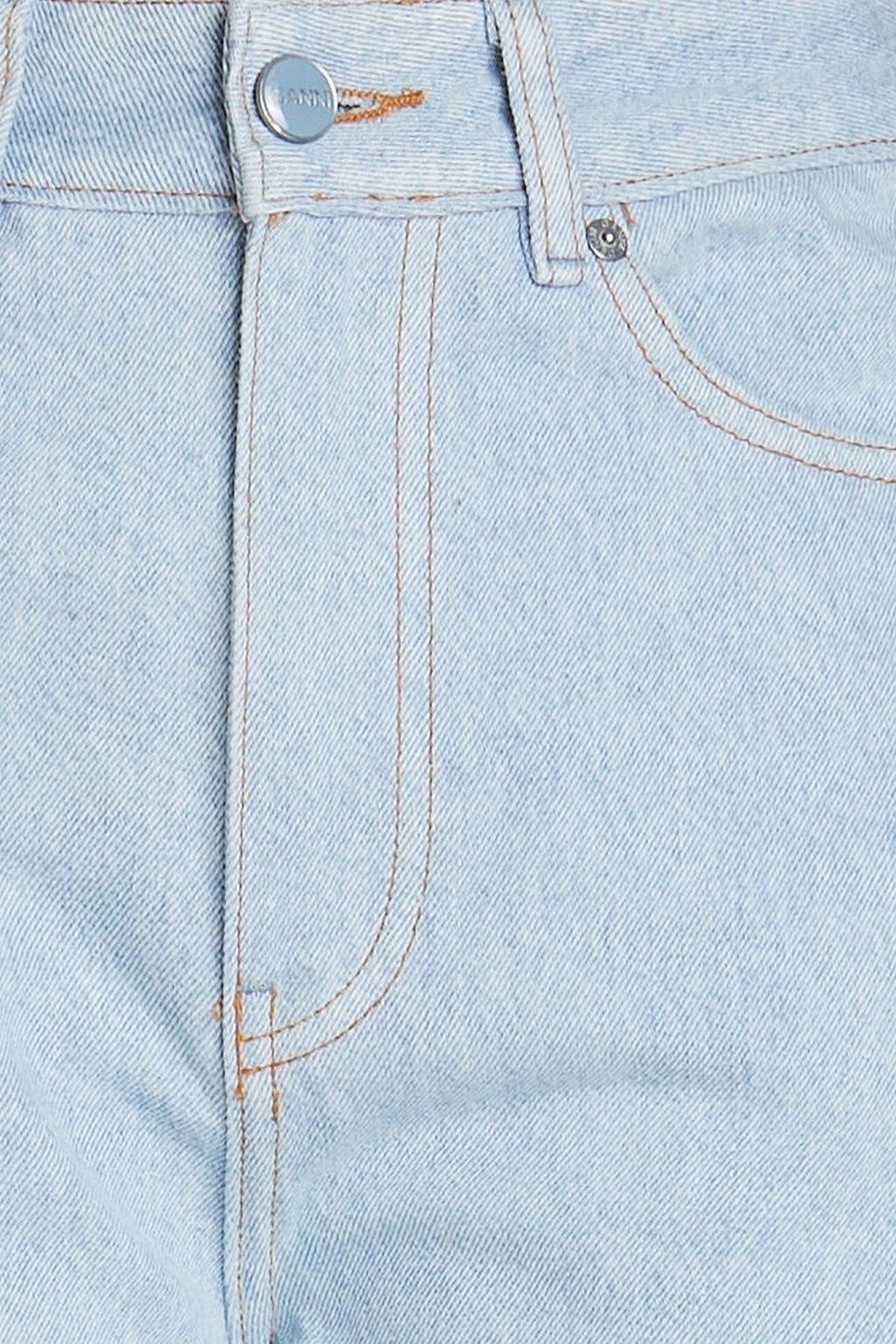 GANNI Two-tone high-rise tapered jeans