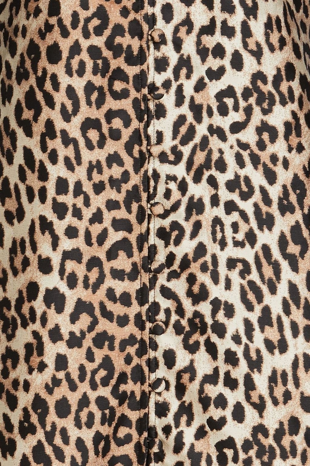 GANNI Gathered leopard-jacquard midi dress