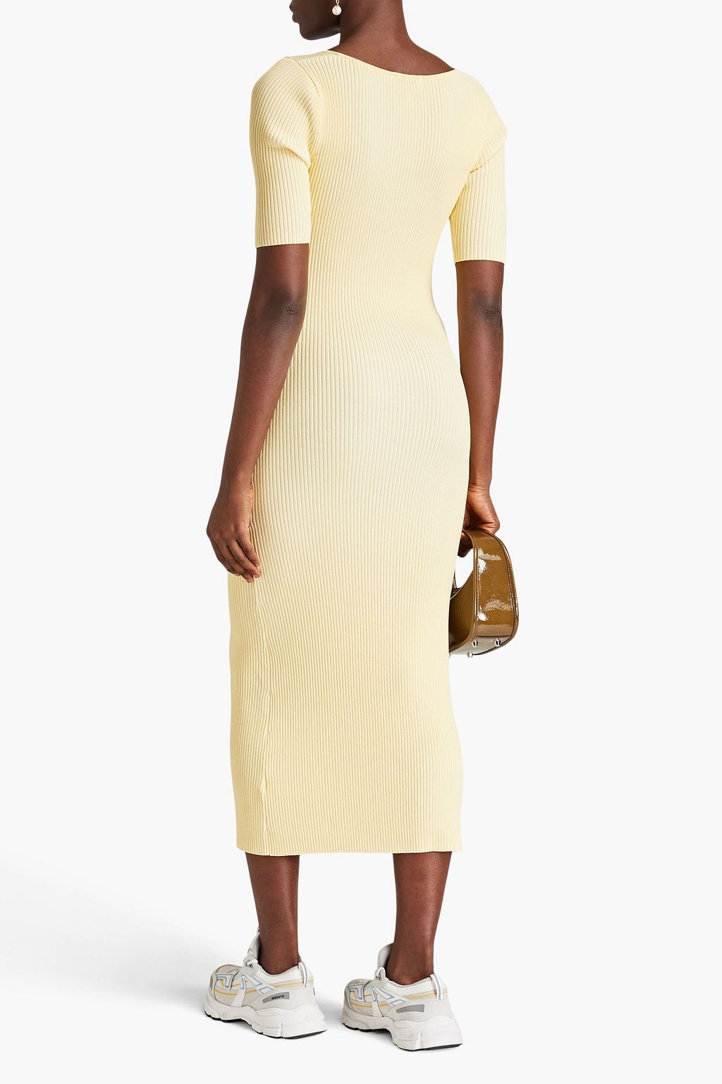 GANNI Ribbedknit midi dress THE