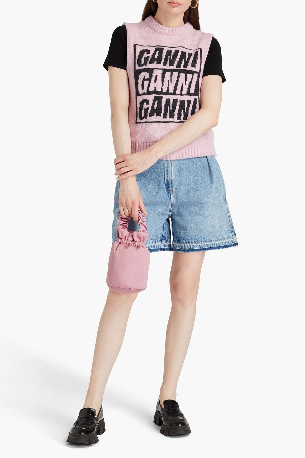 GANNI Intarsia-knit vest