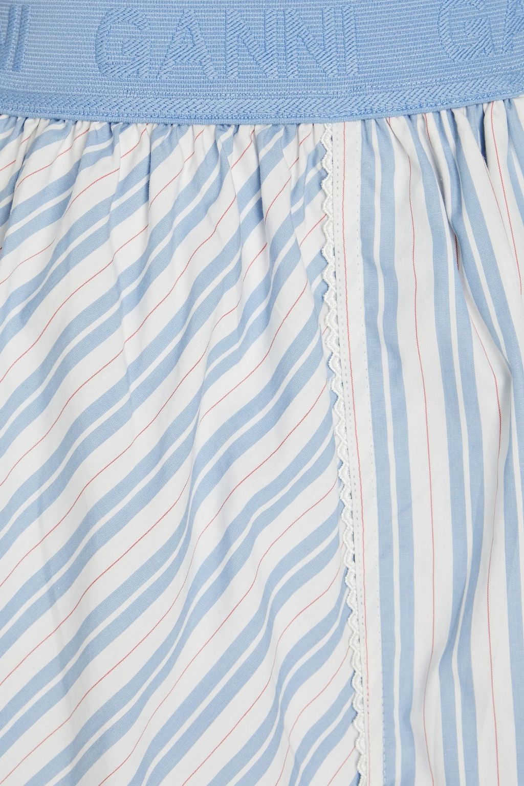 GANNI Striped cotton midi skirt