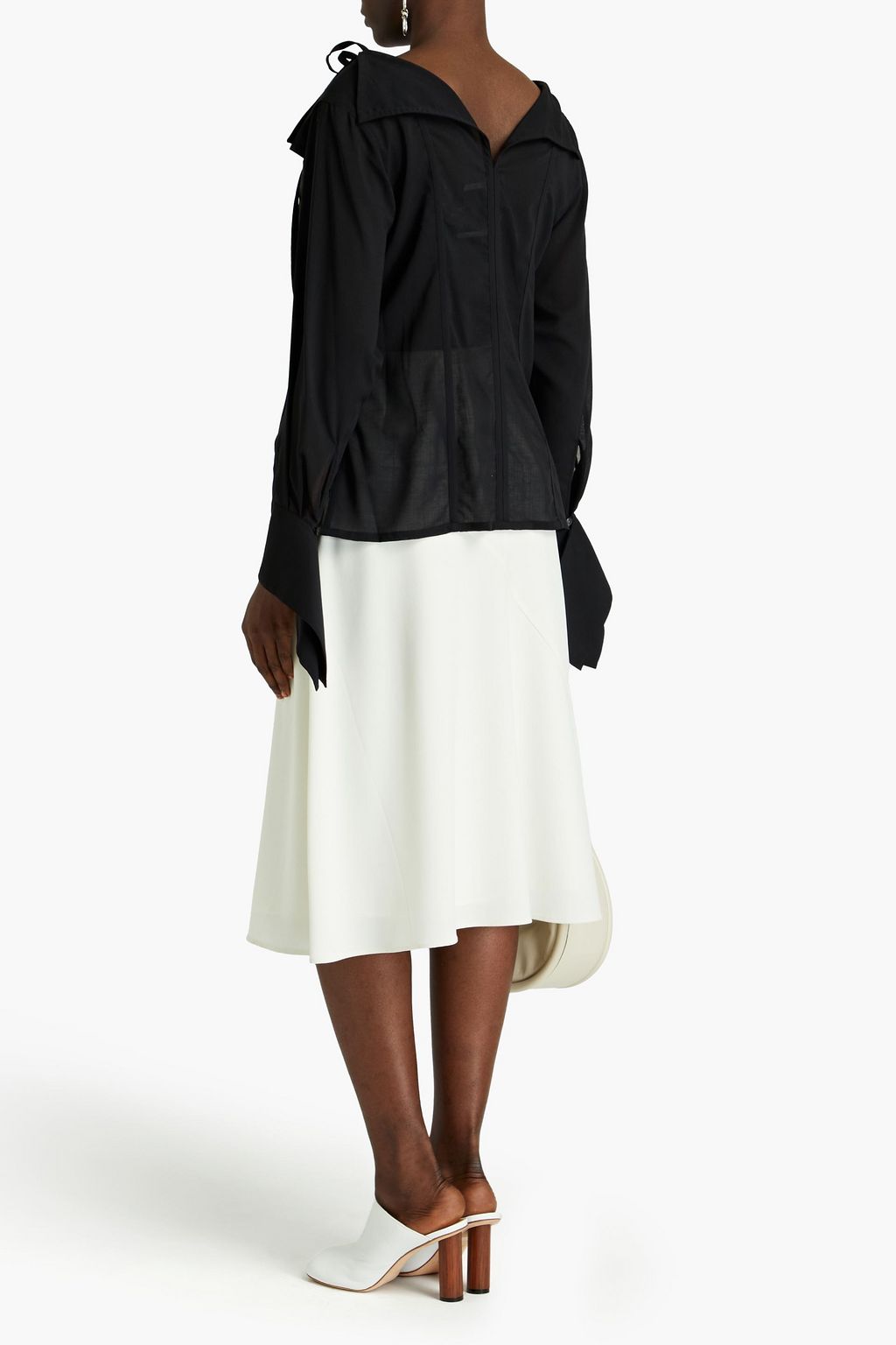 3.1 PHILLIP LIM بلوزة من نسيج رقيق والبوبلين بتصميم من عدة طبقات