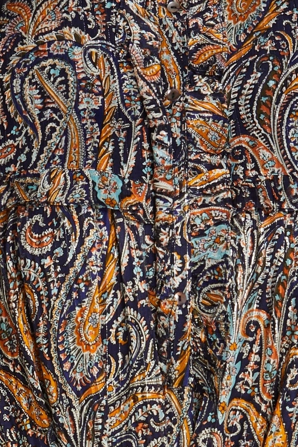 ANTIK BATIK Belted paisley-print chiffon midi shirt dress