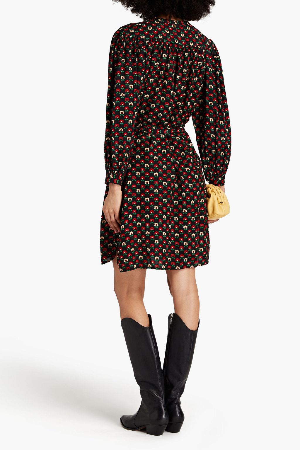 ANTIK BATIK Belted floral-print woven mini shirt dress | THE OUTNET