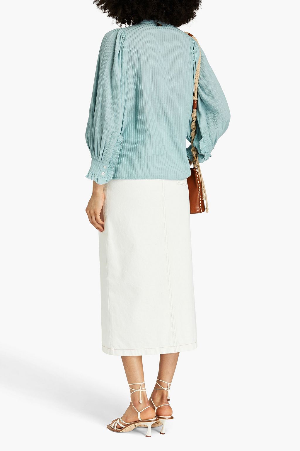 ANTIK BATIK Yves ruffled cotton-jacquard top