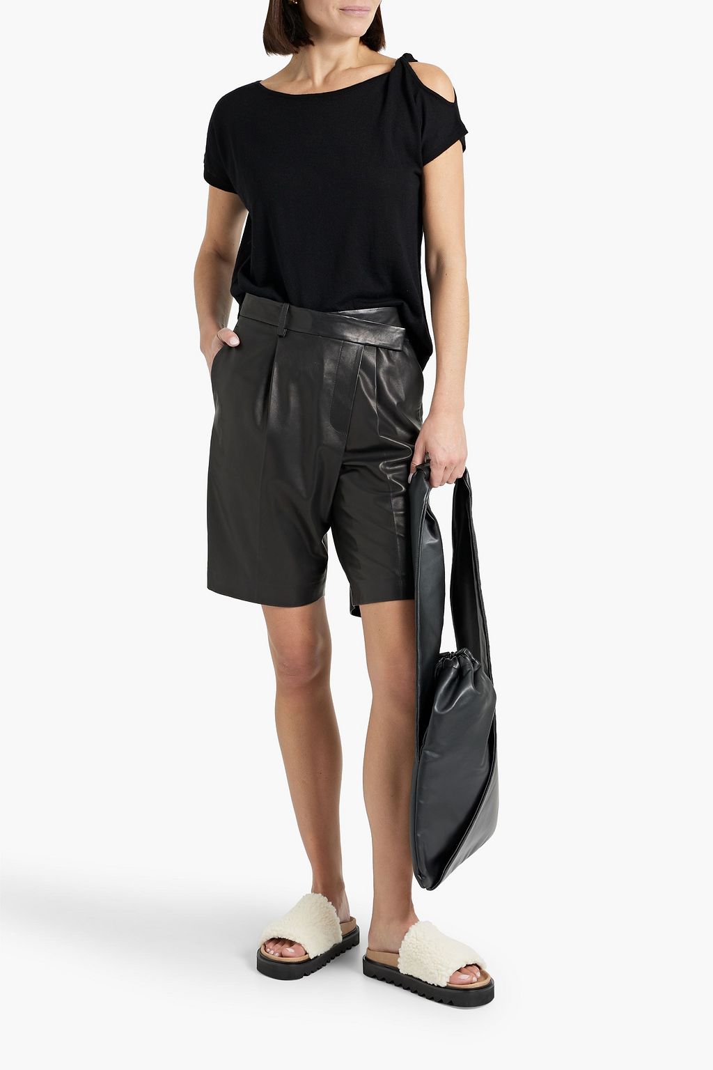 AUTUMN CASHMERE Twisted cutout cashmere top