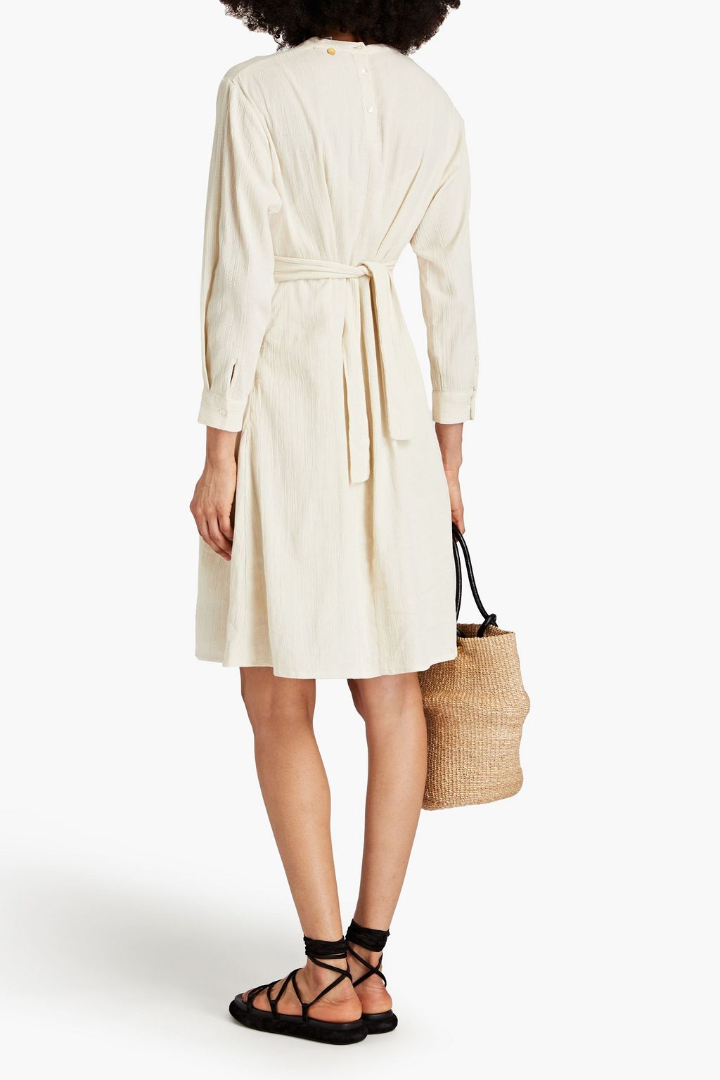 ANTIK BATIK Embroidered cotton-gauze dress
