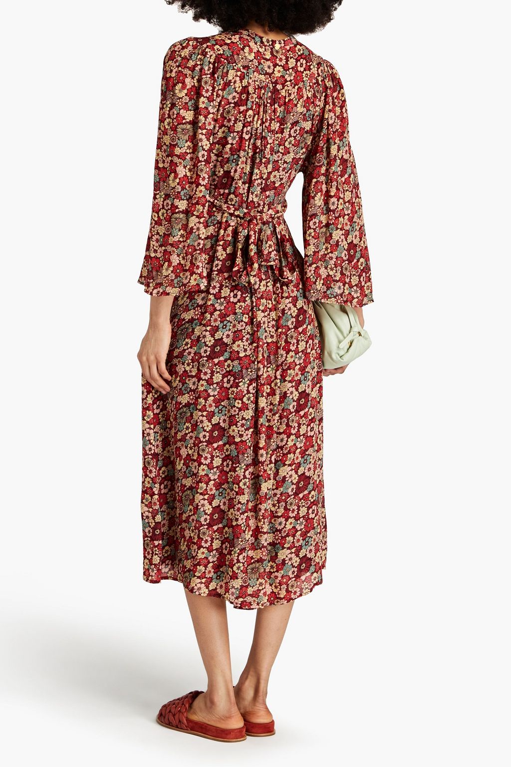 ANTIK BATIK Colline floral-print crepe de chine midi dress
