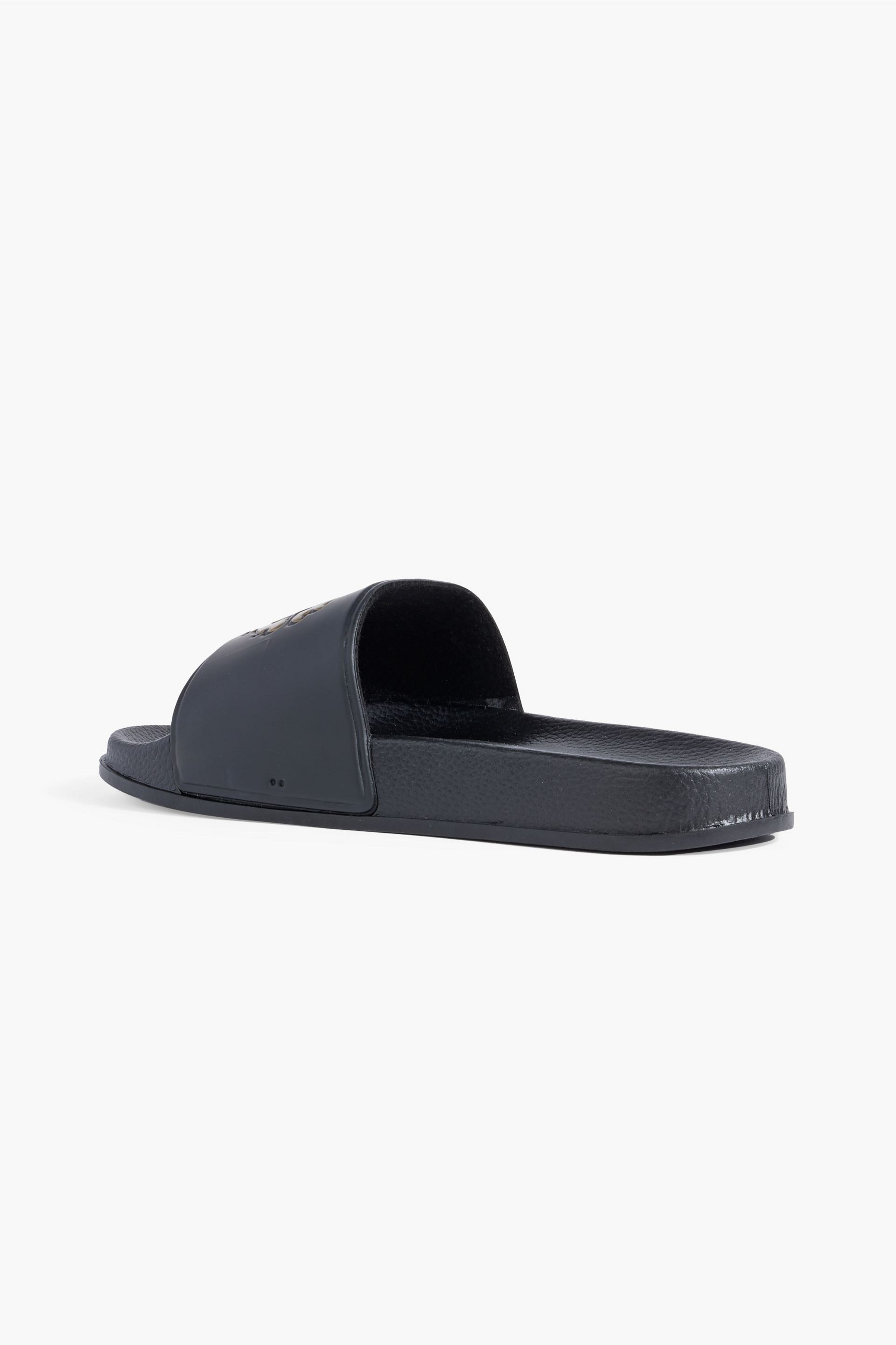 ROBERTO CAVALLI Printed embossed rubber slides