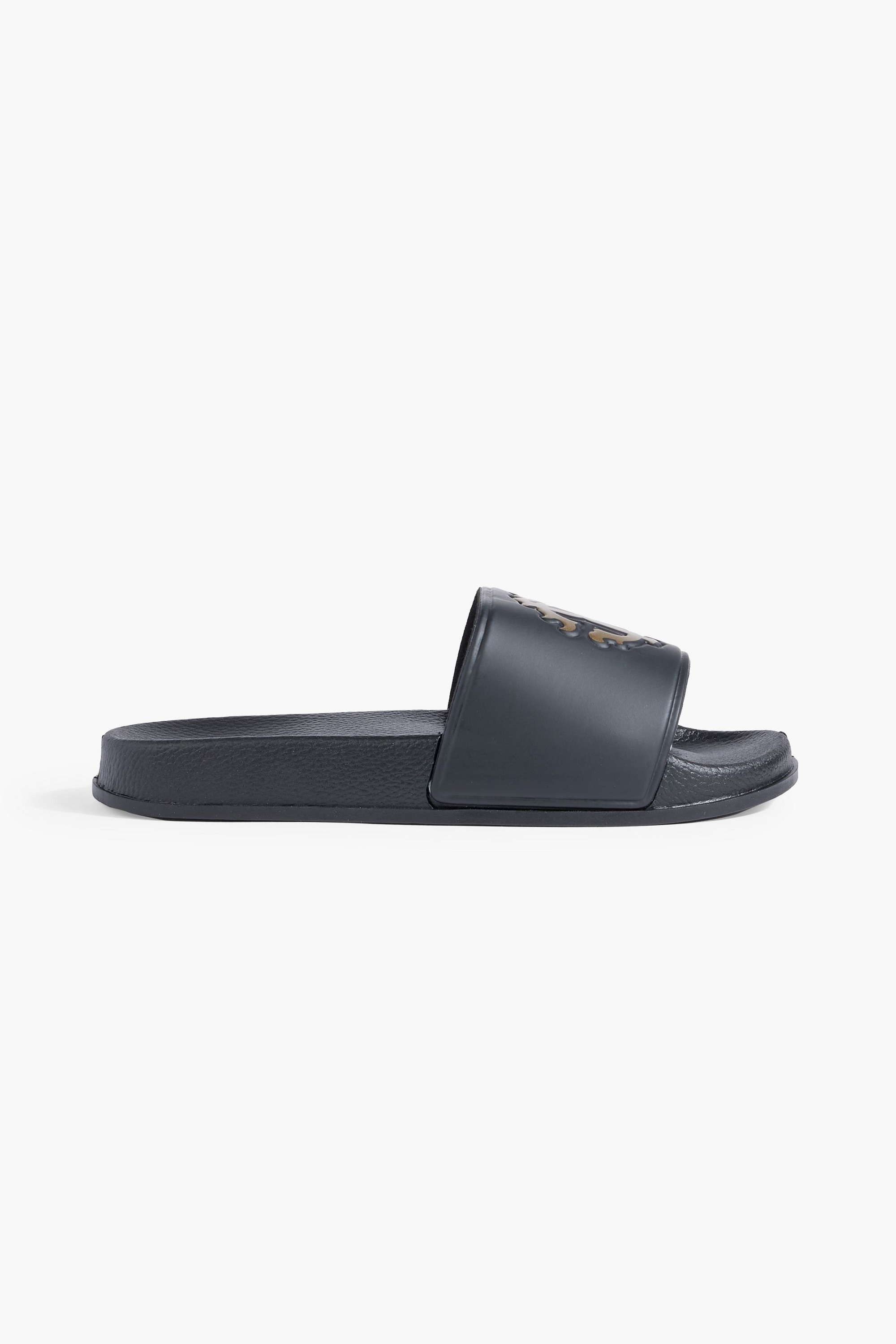 ROBERTO CAVALLI Printed embossed rubber slides