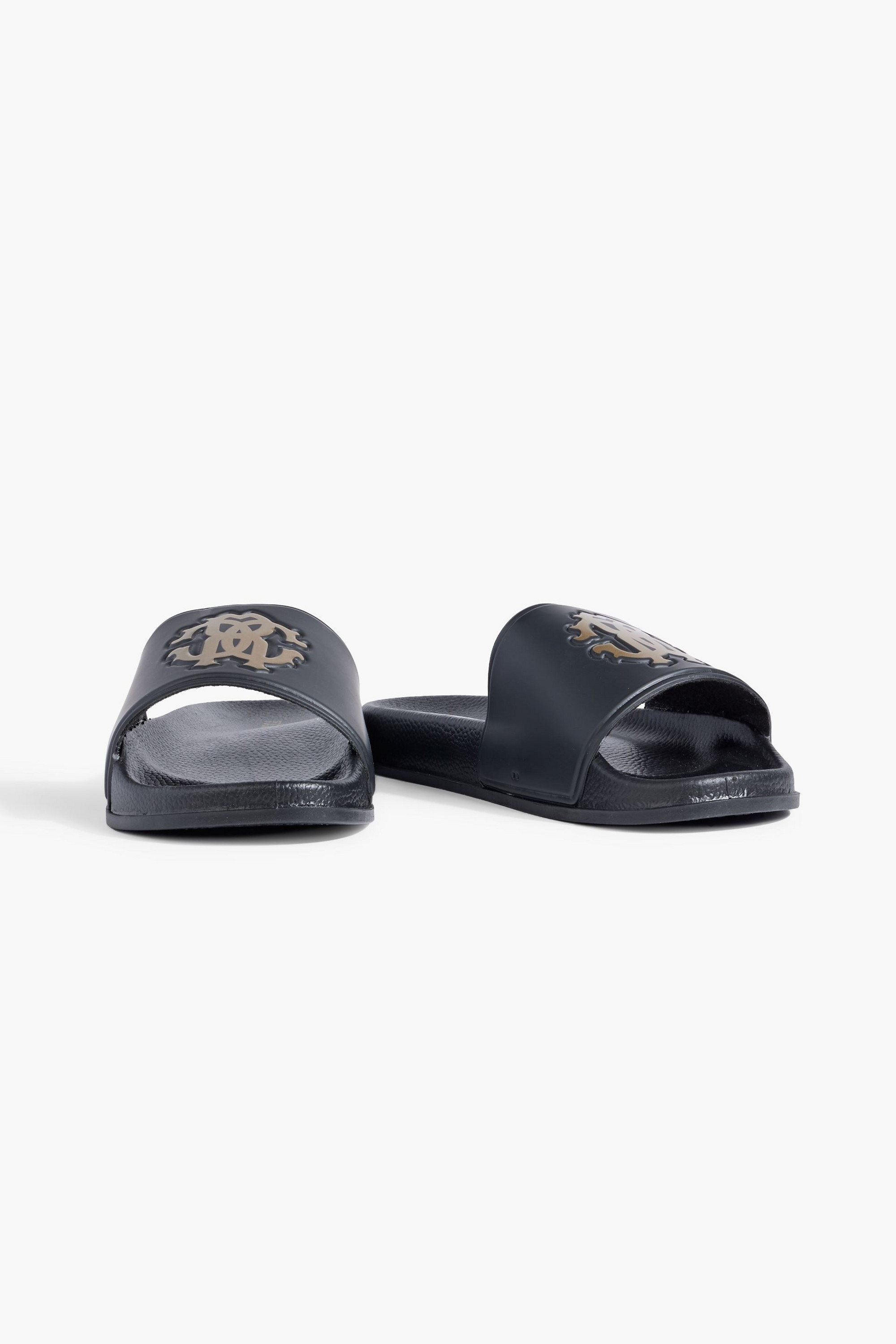 ROBERTO CAVALLI Printed embossed rubber slides