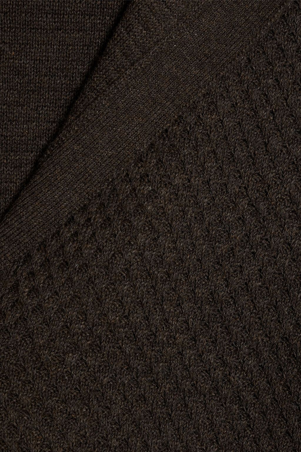 COTTON BY AUTUMN CASHMERE Waffle-knit cotton polo sweater