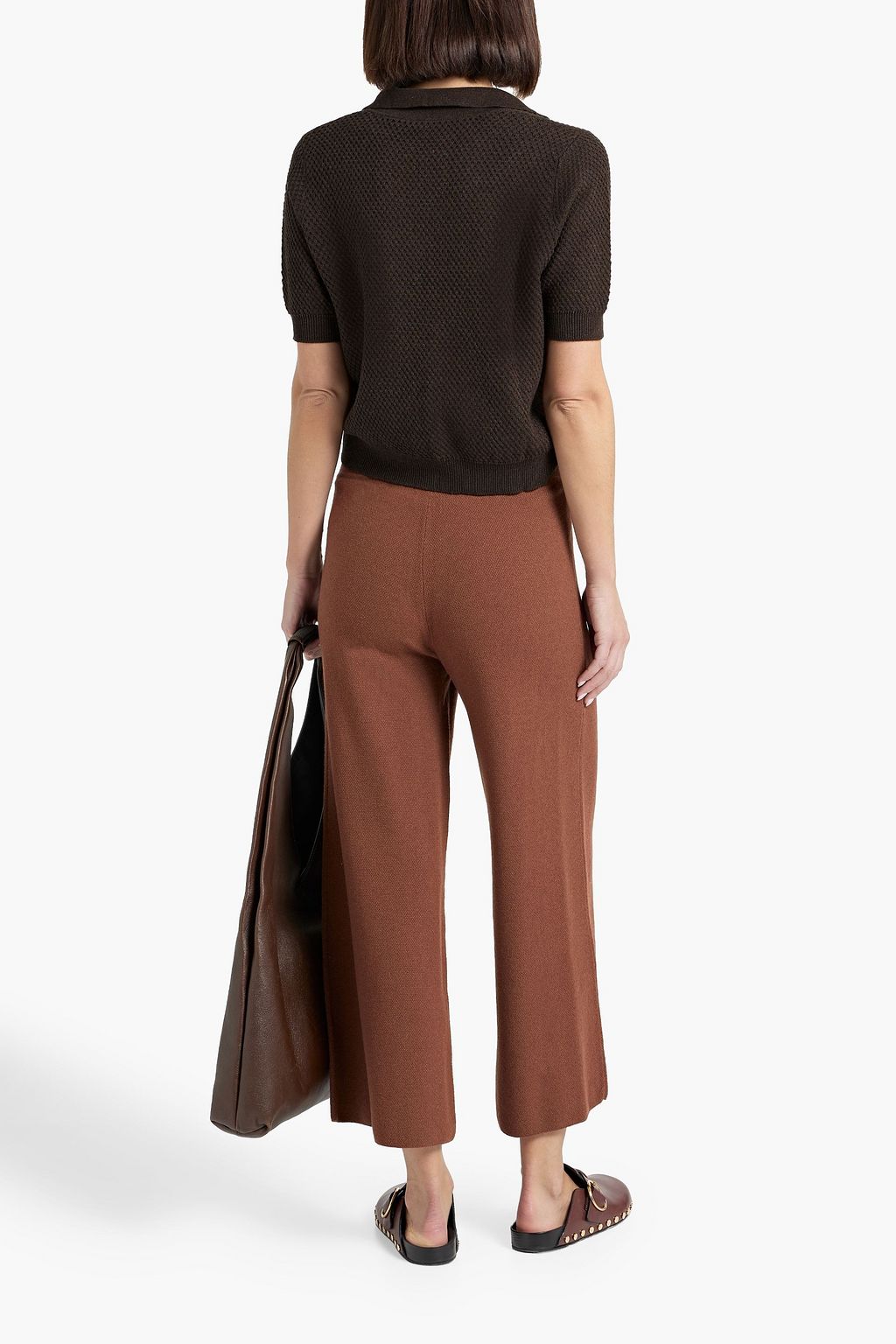 COTTON BY AUTUMN CASHMERE Waffle-knit cotton polo sweater