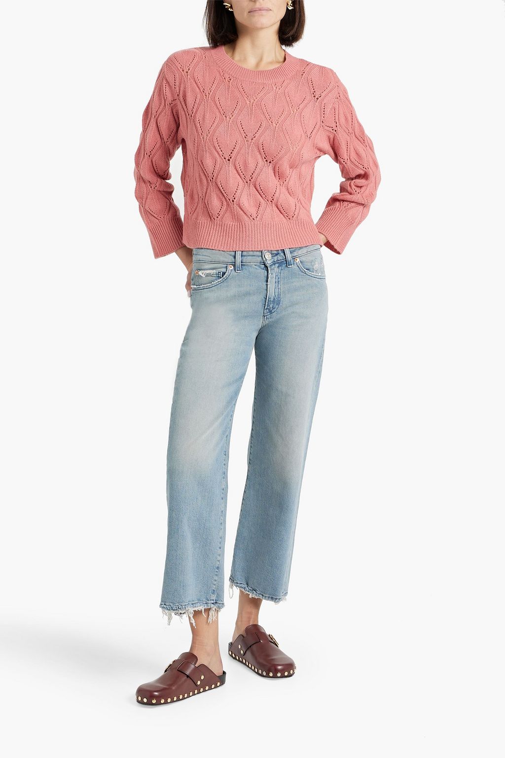 AUTUMN CASHMERE Kaschmirpullover in Pointelle-Strick
