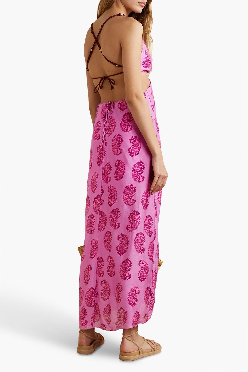 VIX PAULA HERMANNY Leela bedrucktes Kleid aus Webstoff mit Cut-outs