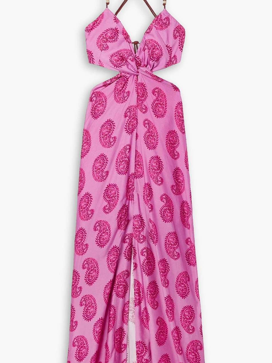leela cutout printed woven dress