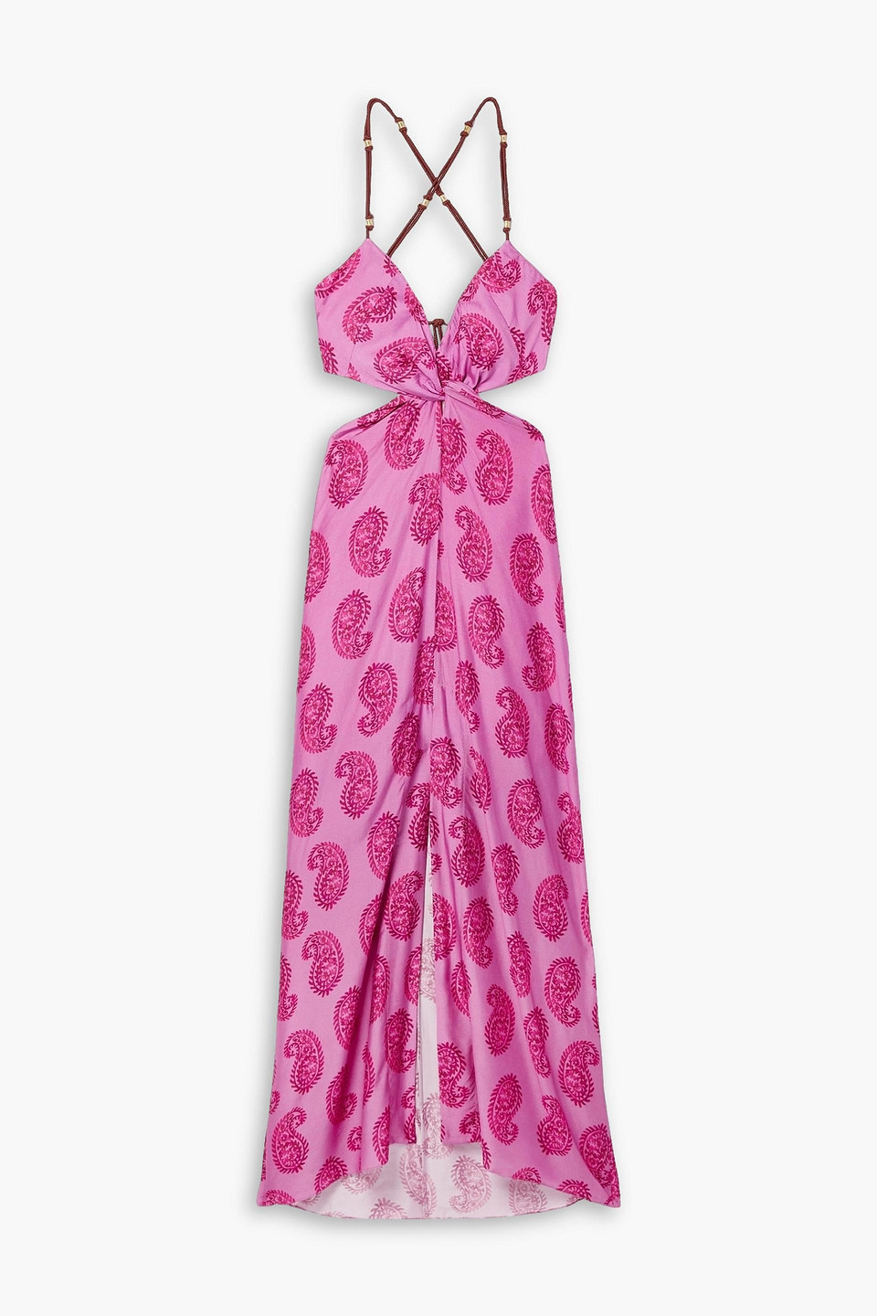 Leela cutout printed woven dress