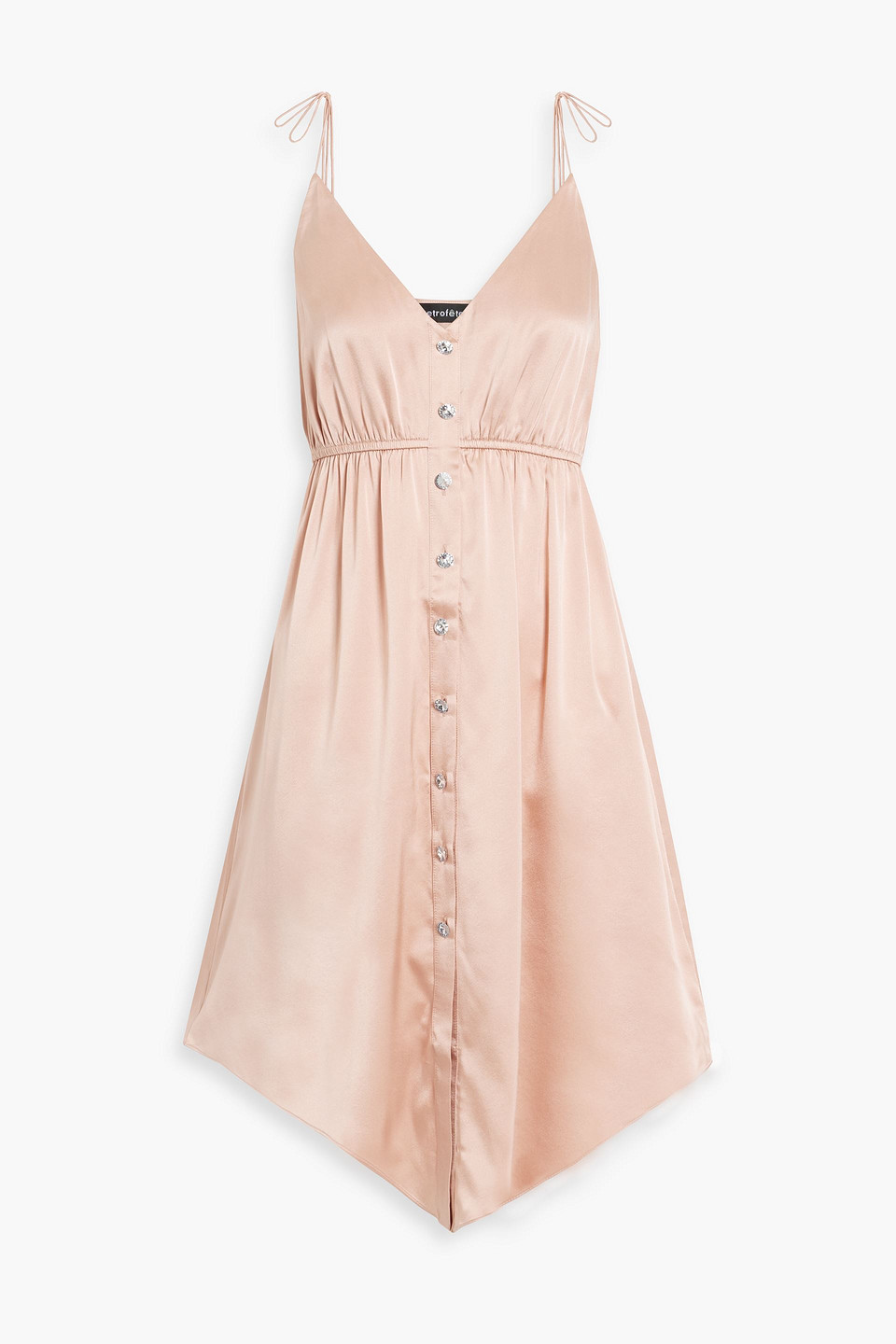 Retroféte Diane Embellished Stretch-silk Satin Mini Dress In Blush