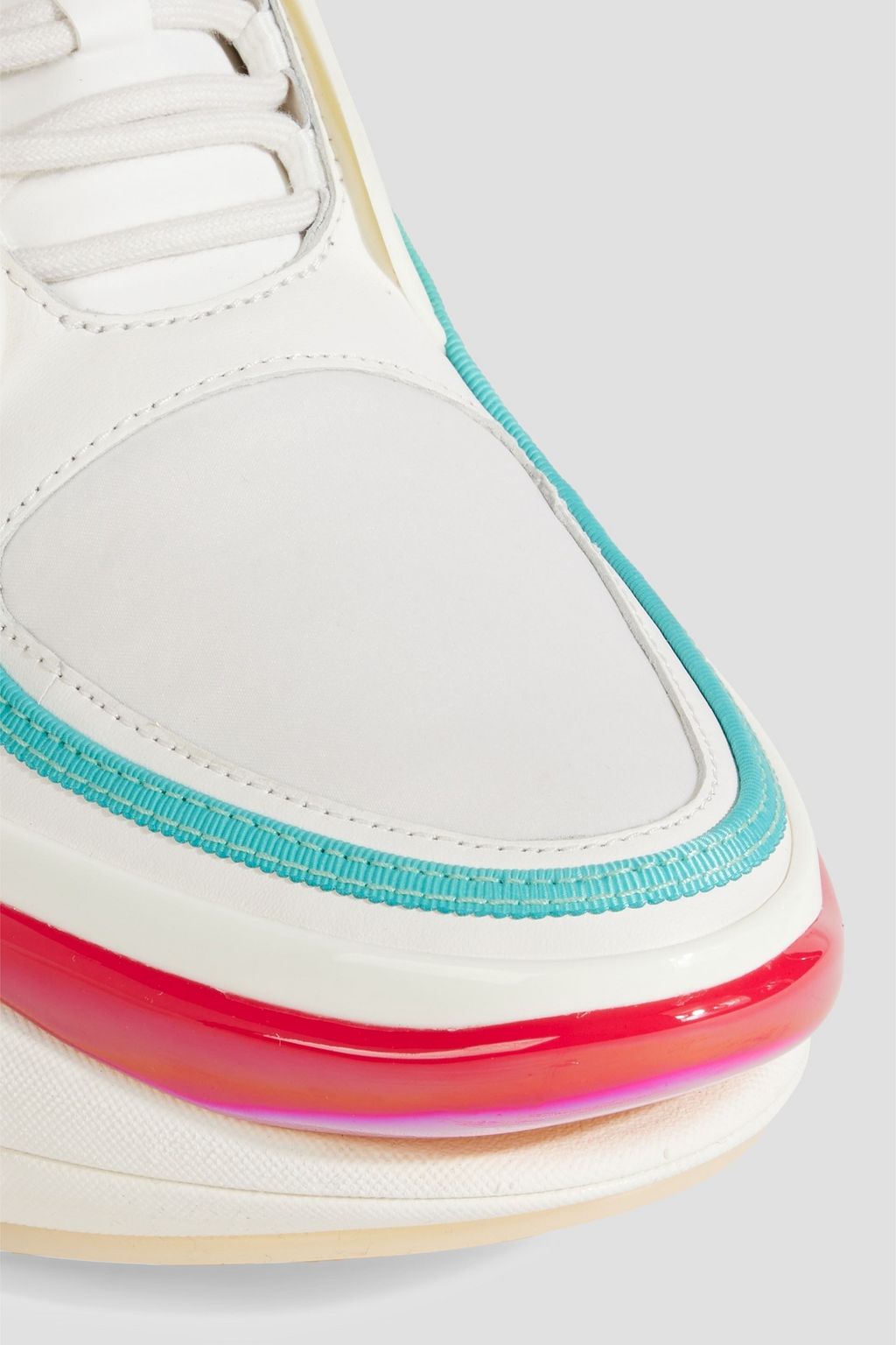BALMAIN B-Bold rubber, neoprene and leather sneakers