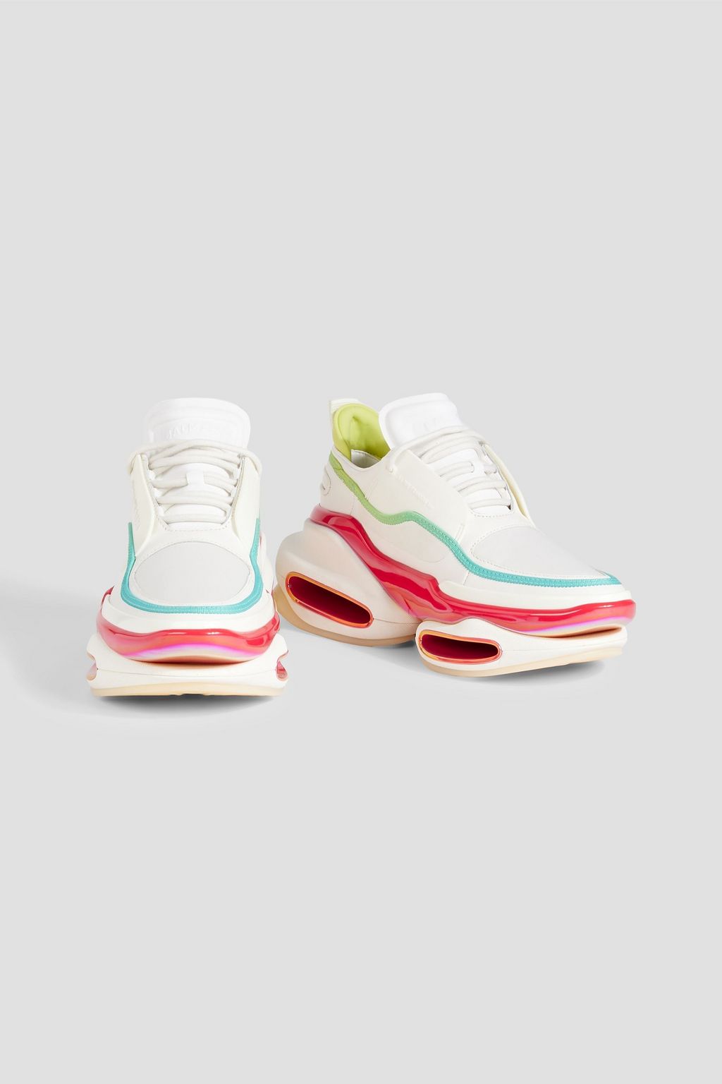 BALMAIN B-Bold rubber, neoprene and leather sneakers
