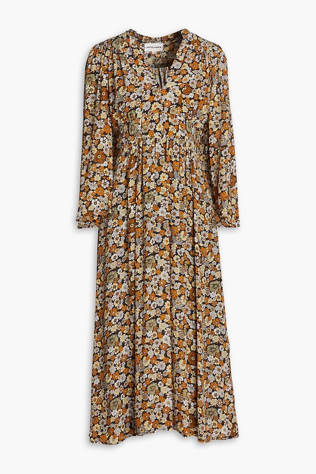 Colline floral-print crepe de chine midi dress