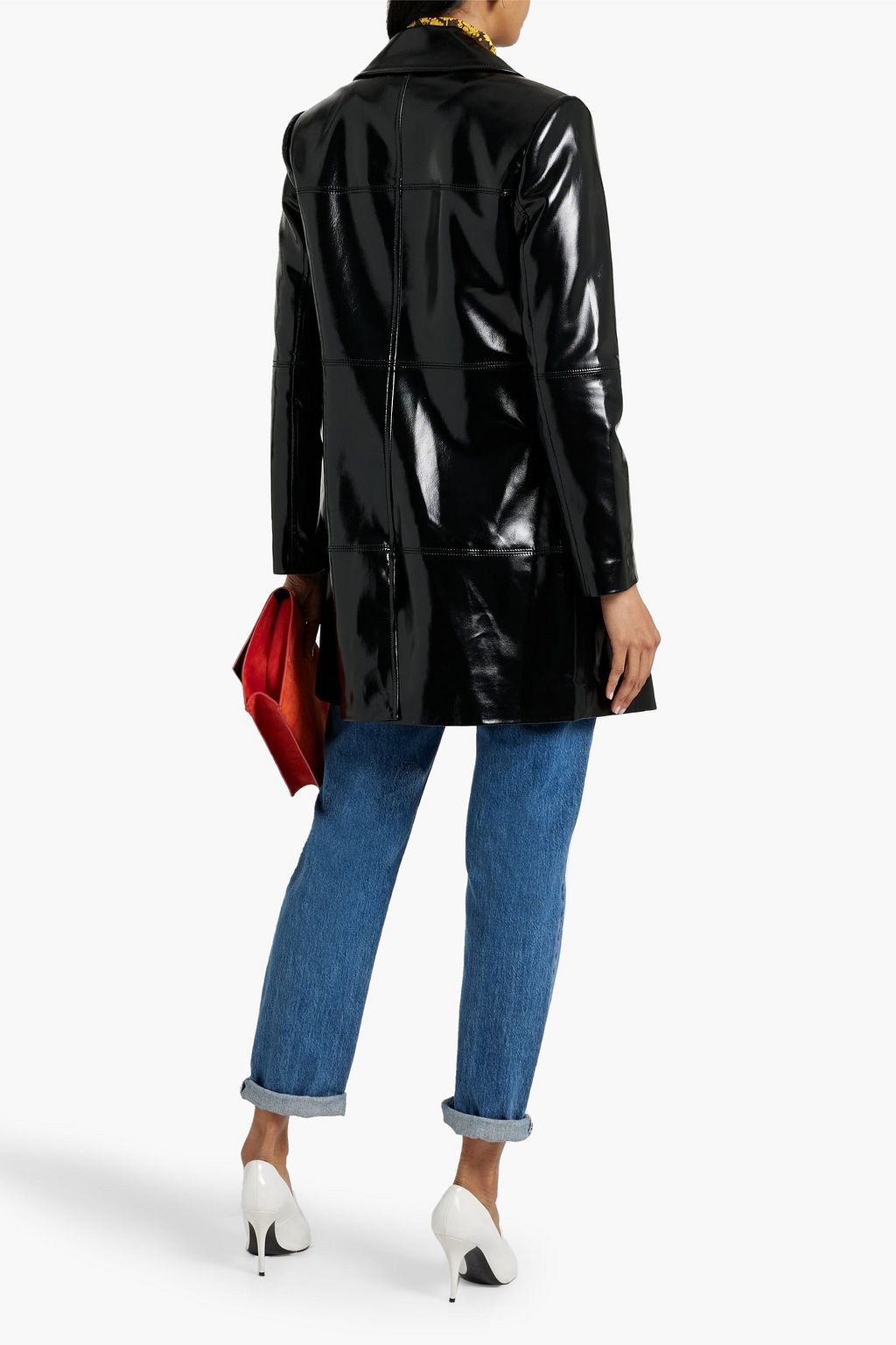 ALICE + OLIVIA フェイクパテントレザー コート