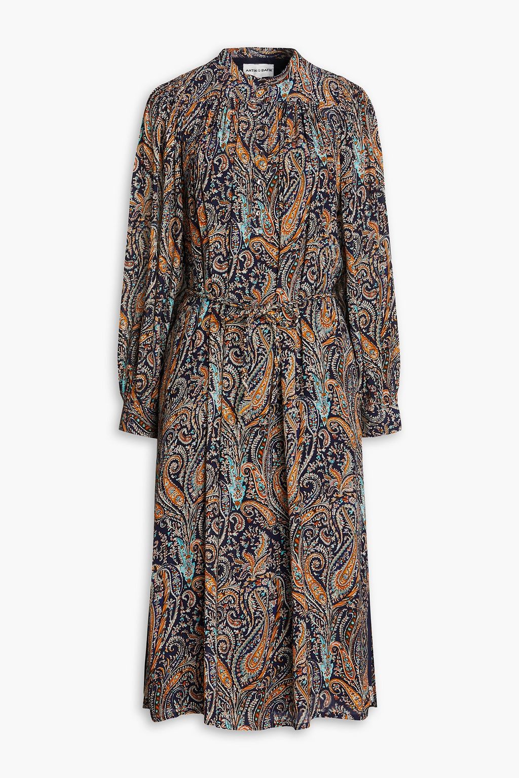 ANTIK BATIK Elvis belted paisley-print crepe midi dress | THE OUTNET