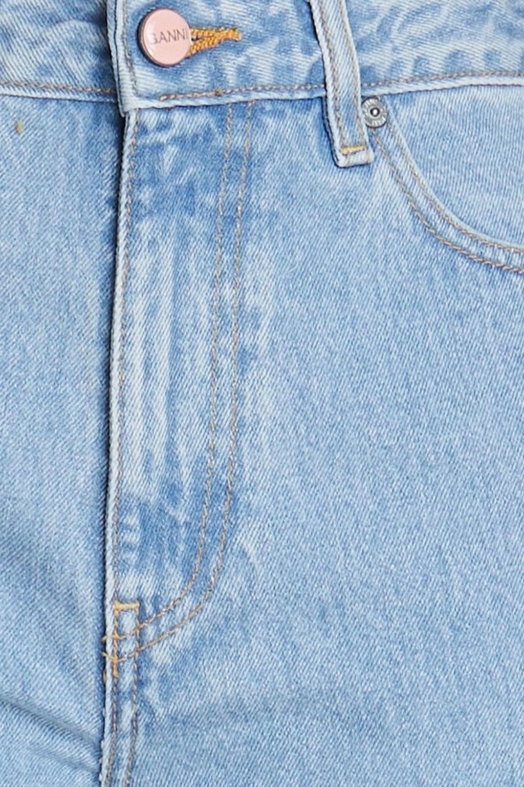 GANNI ハイライズ ブーツカットジーンズ アップリケ付き
