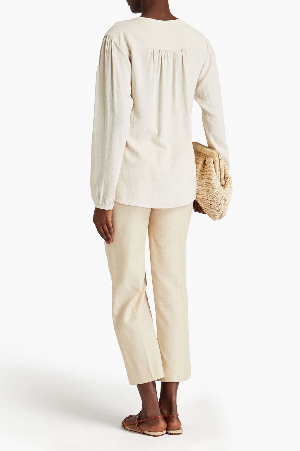 JAMES PERSE Gathered crepe blouse
