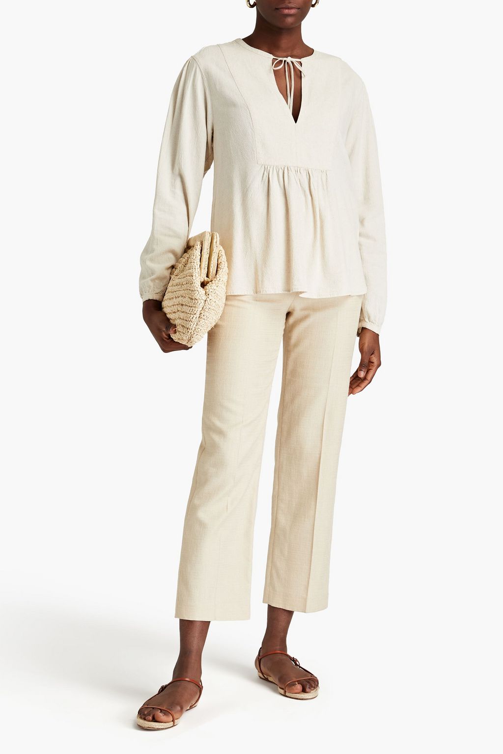JAMES PERSE Gathered crepe blouse