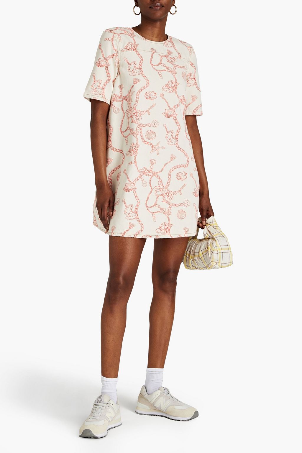 GANNI Printed denim mini dress | THE OUTNET