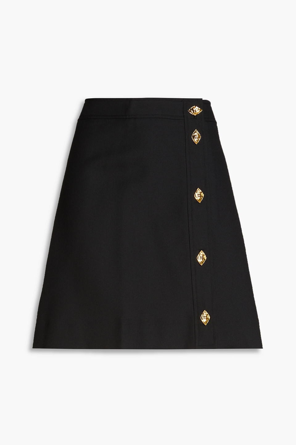 Ganni Canvas Mini Skirt In Black