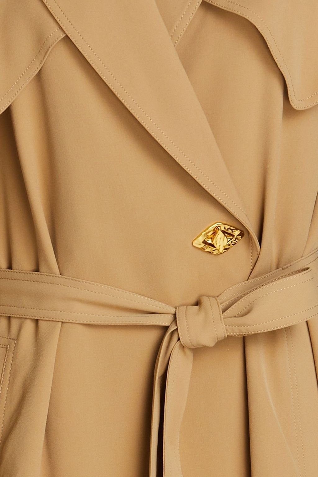 GANNI Belted crepe trench coat