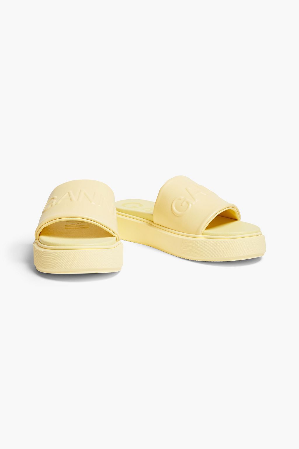GANNI Embossed platform slides