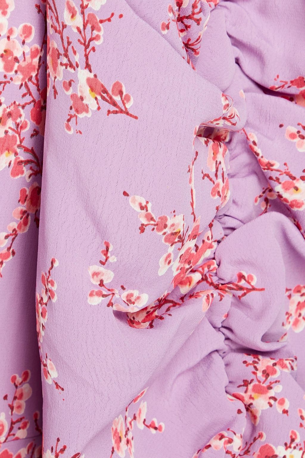 BYTIMO Pleated floral-print crepe maxi dress