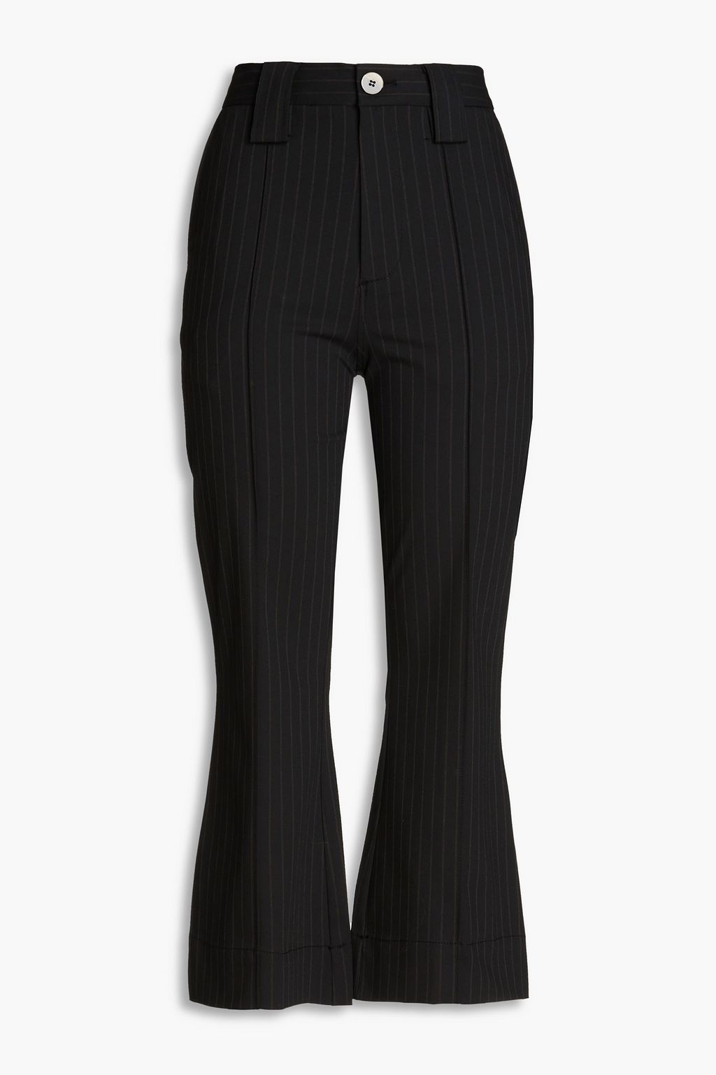 GANNI Pinstriped stretch-twill kick-flare pants