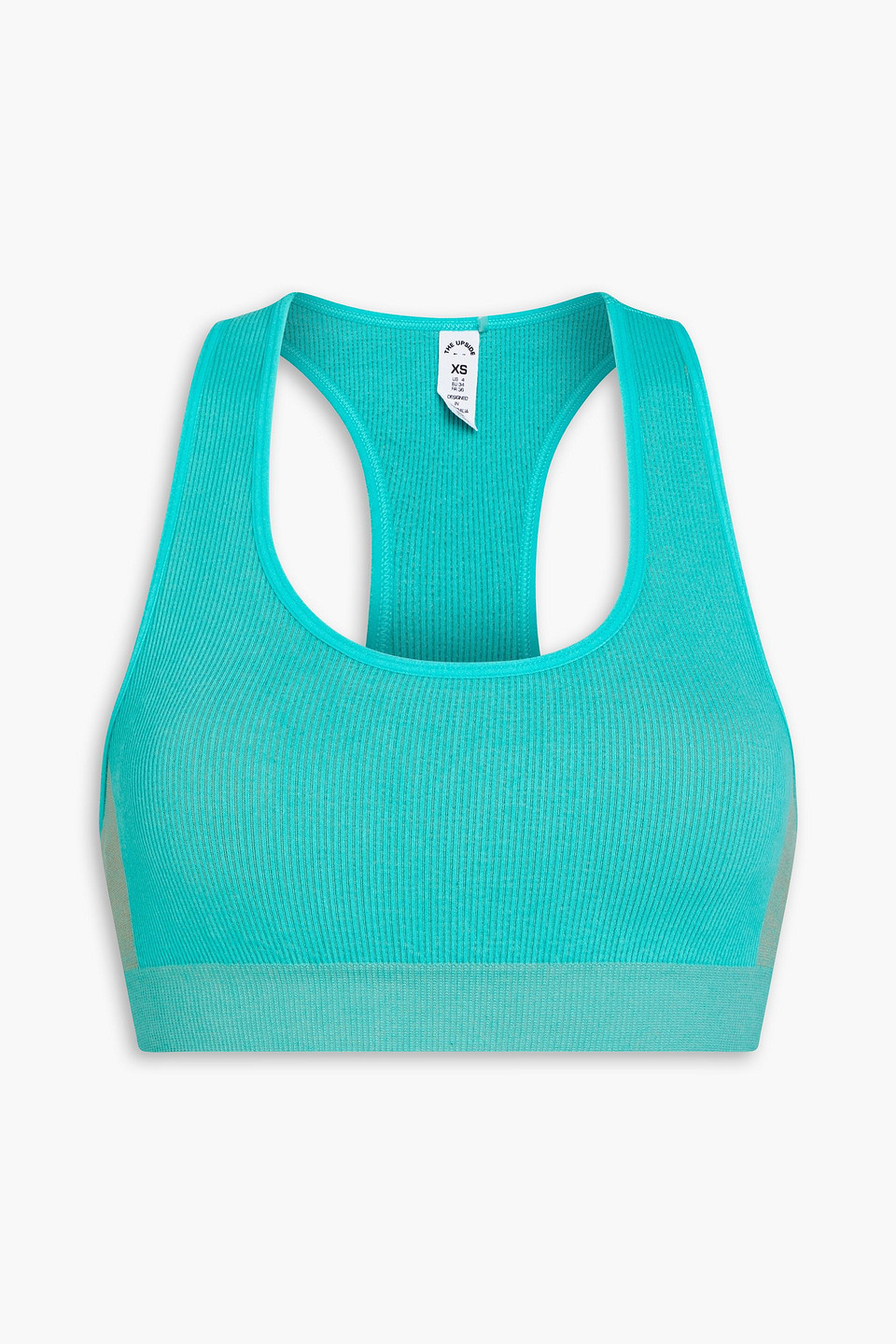 the upside - ribbed jersey sports bra - blue - us 2