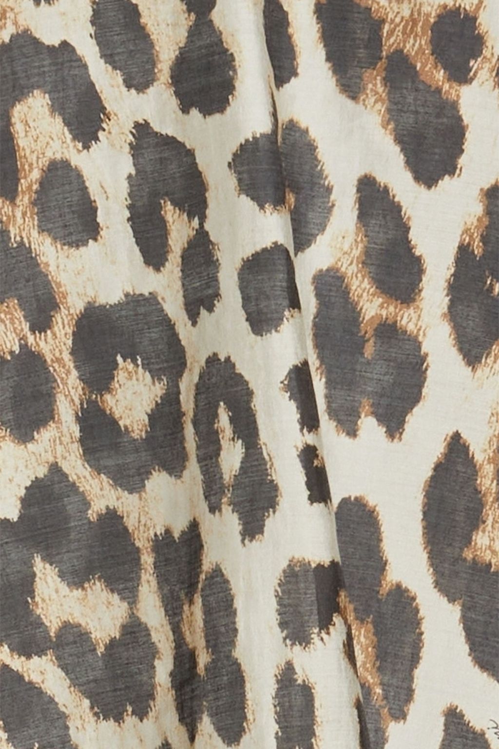 GANNI Leopard-print TENCEL™ Lyocell-blend voile top