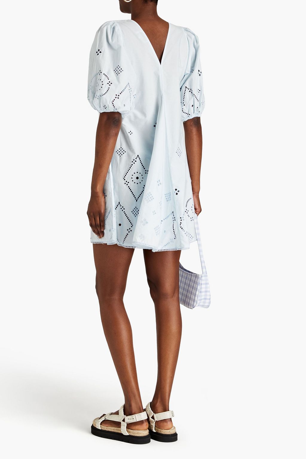 GANNI Broderie anglaise cotton mini dress | THE OUTNET