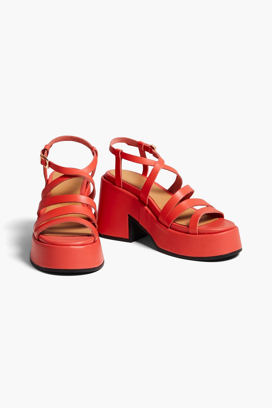 GANNI Leather platform sandals THE