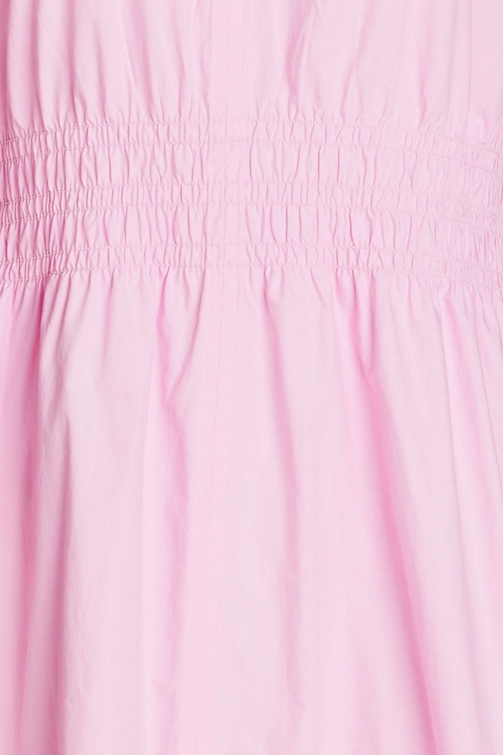 GANNI Gathered two-tone cotton-poplin midi dress