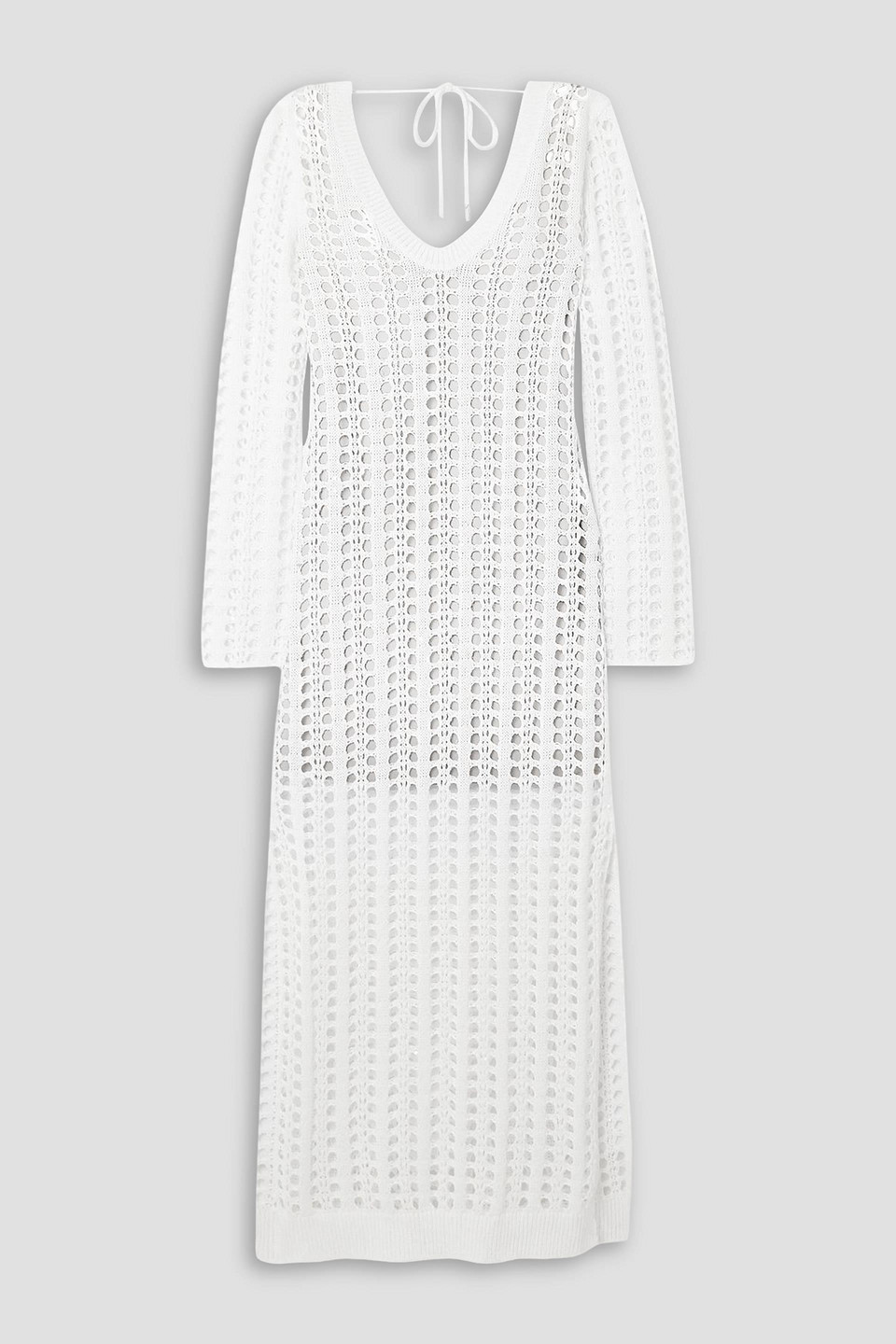 Brunello Cucinelli Crocheted Cotton, Linen And Silk-blend Maxi Dress In White