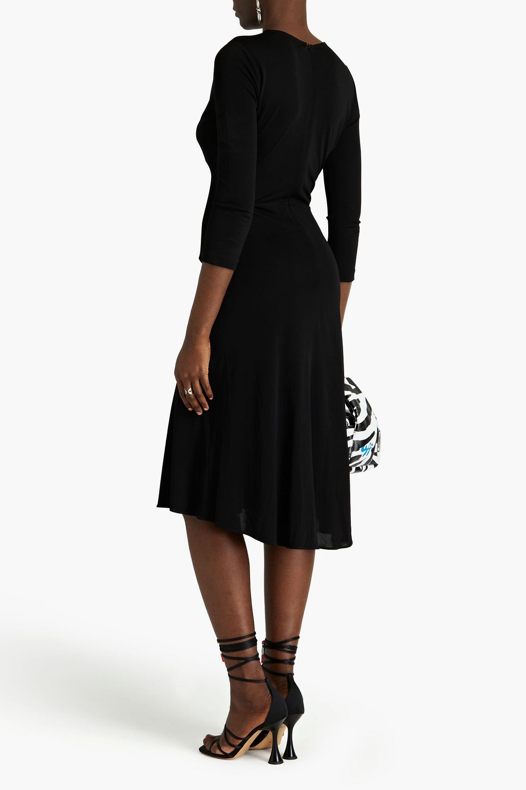 DIANE VON FURSTENBERG ジャージー ミディワンピース ルーシュ入り