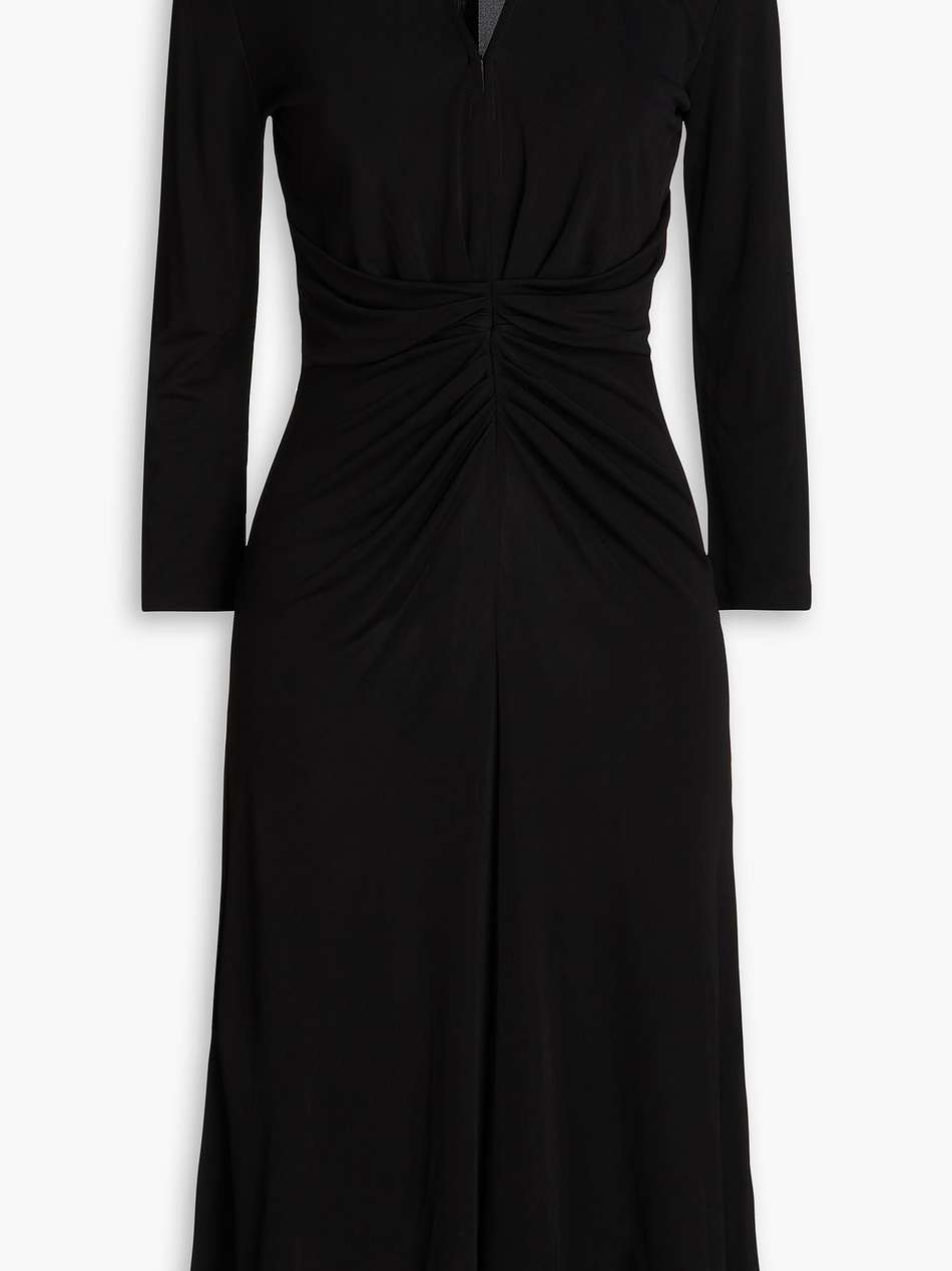 ruched jersey midi dress