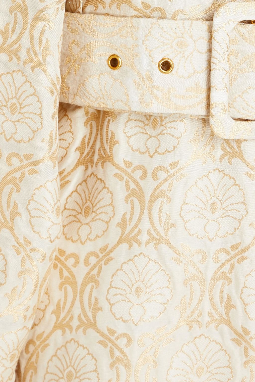 BYTIMO Ruffled metallic jacquard mini dress