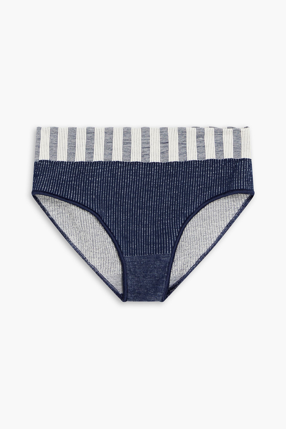 Bell ribbed cotton-blend mid-rise briefs