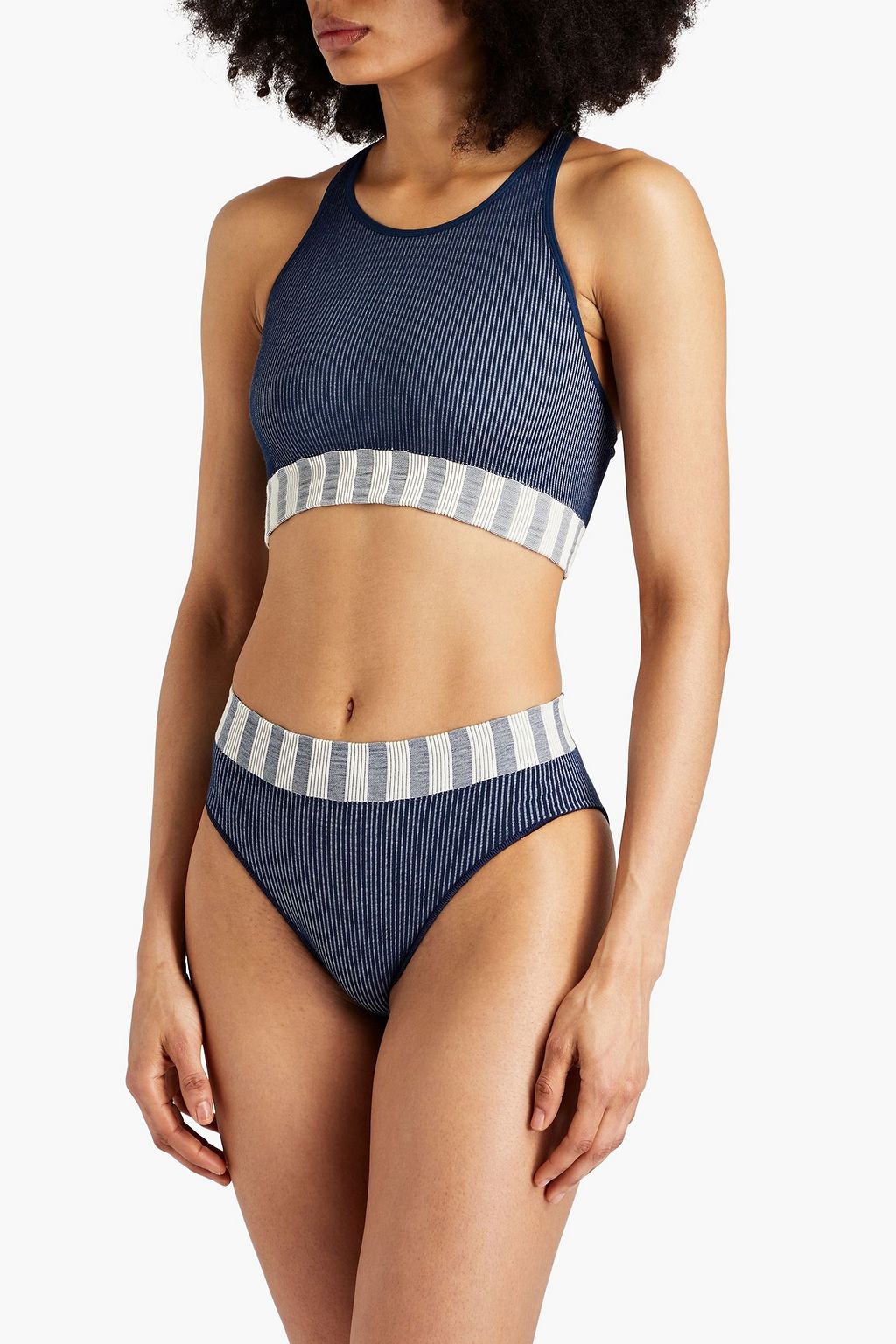 BASERANGE Bell ribbed cotton-blend mid-rise briefs