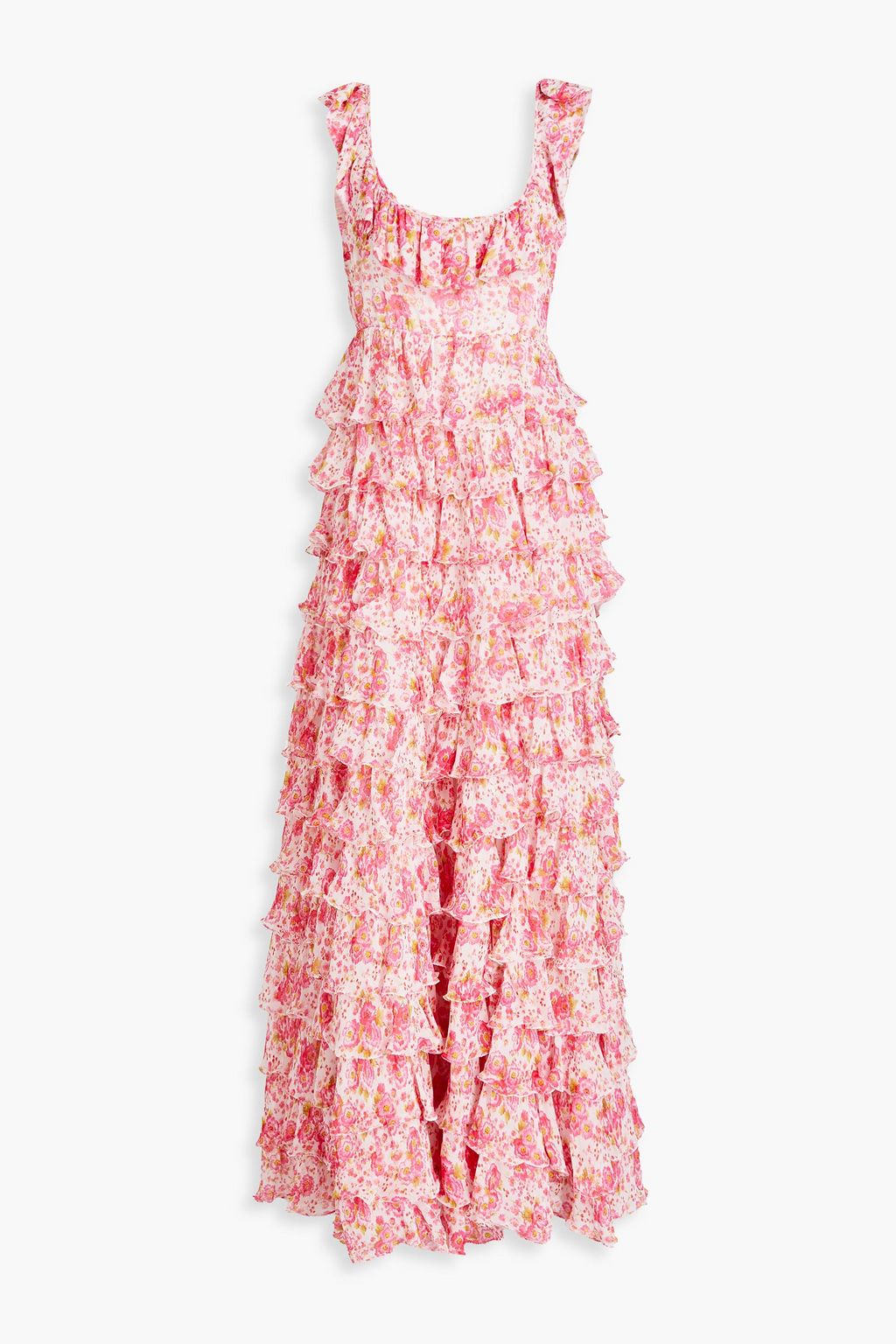 BYTIMO Tiered floral-print georgette maxi dress | Sale up to 70% off ...