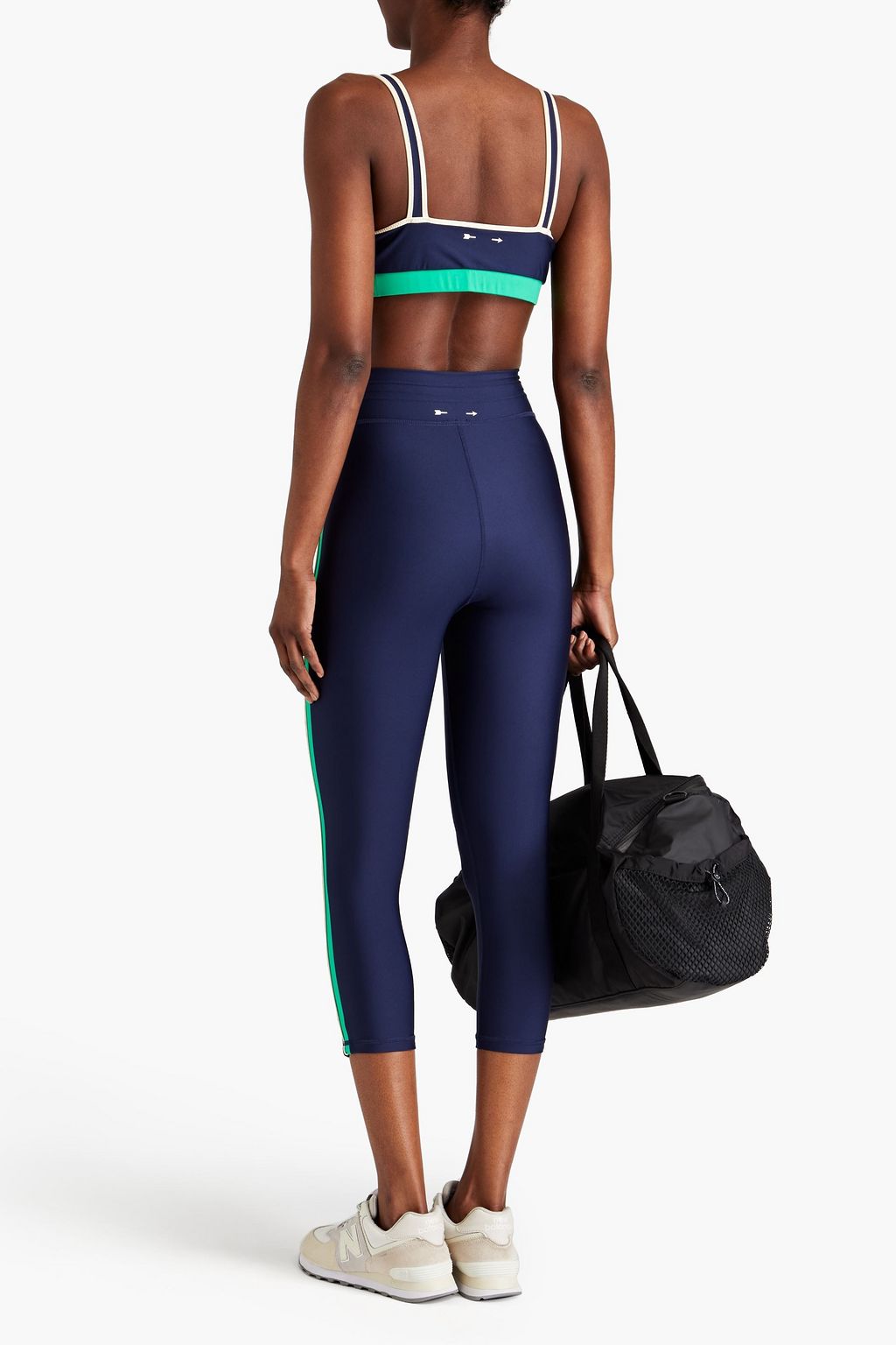 THE UPSIDE Kala NYC cropped striped stretch leggings
