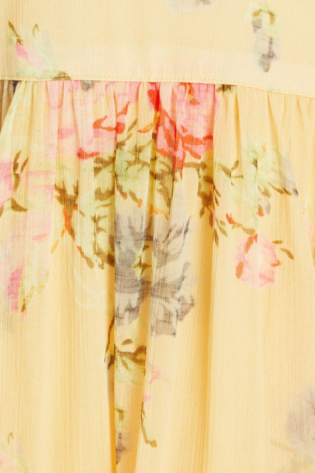 BYTIMO Gathered floral-print crepon maxi dress